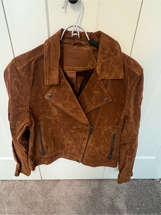 Blank NYC Jackets & Blazers - Brown Suede Moto Jacket - Women's Stylish Zip Front
